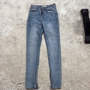 Stretch Split Hem Jeans